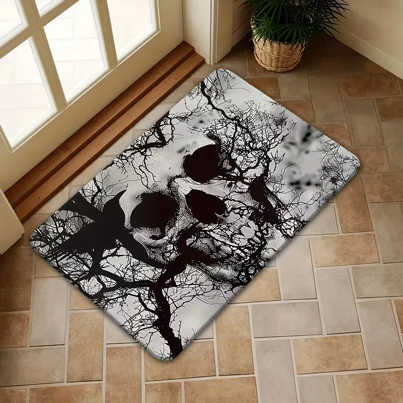 Gothic Skeleton Tree Printed Door Mat Kitchen Dining Room Corridor Study Room Room Interior Welcome Floor Mat Home Decoration