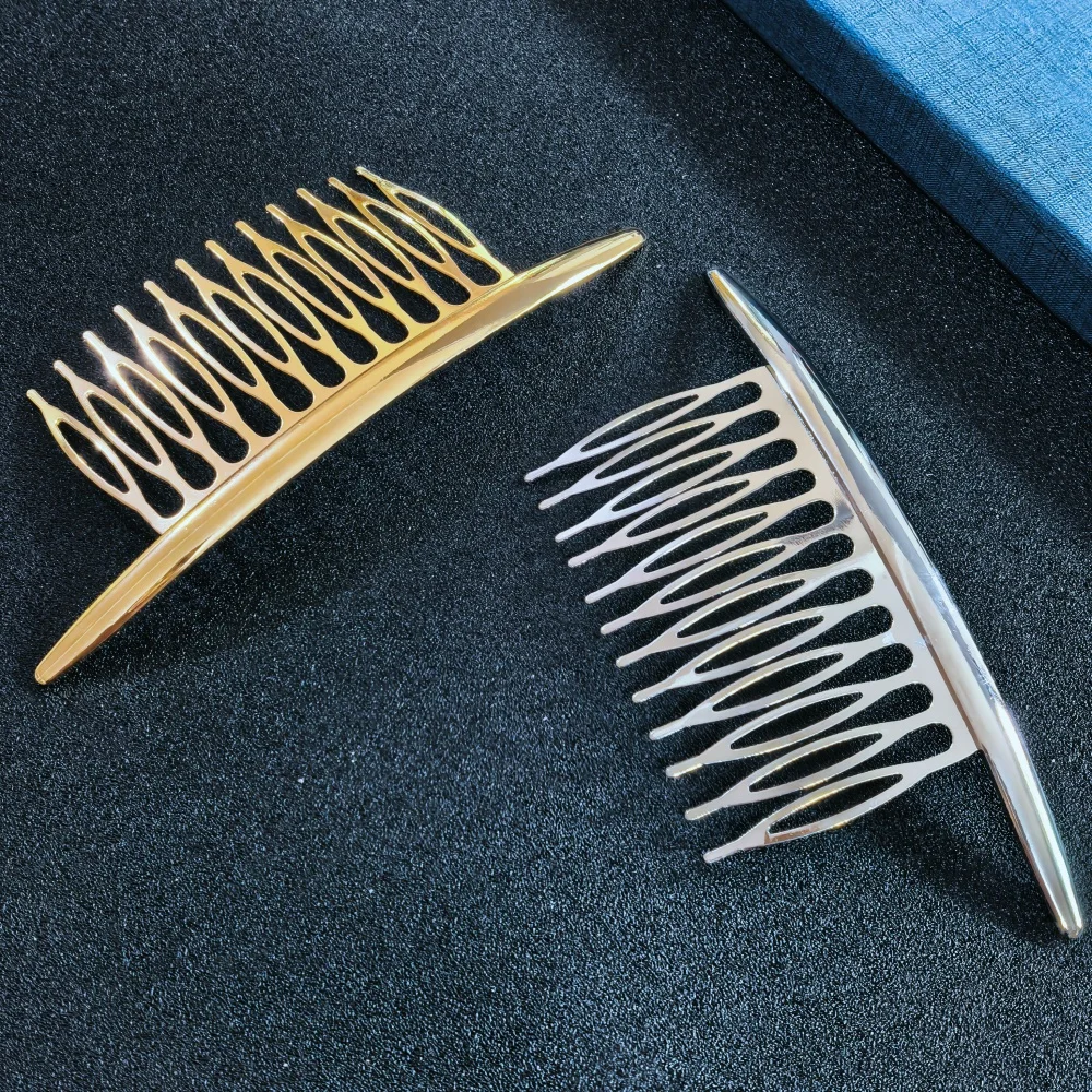 Metal Hair Side Combs French Hair Comb Straight Teeth Hair Clip Comb Twist Hair Comb Veil Comb Hair Accessories Jewelry