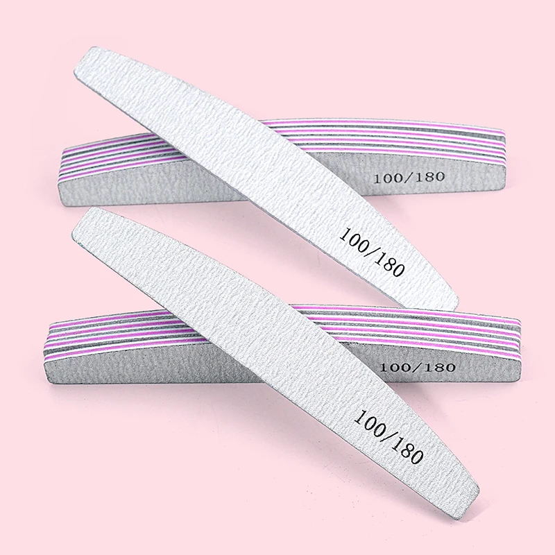 

25/50pcs Sandpaper Nail Supplies For Professional Manicure Accessories Tools Grey Nail Files Grit Square Halfmoon Strong