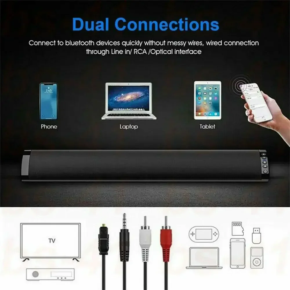 Home Theater System Bluetooth Speaker Computer TV Soundbar Wireless Soundbox 3D Surround Sound Music Center with RCA FM Radio