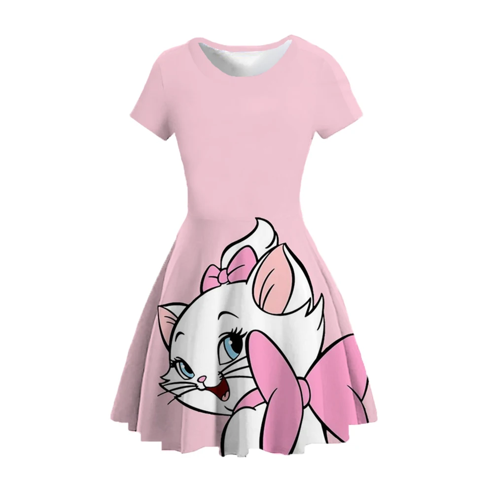 Disney-vestido nobre Mary gato feminino, vestido cosplay casual, vestido menina de 4 a 14 anos