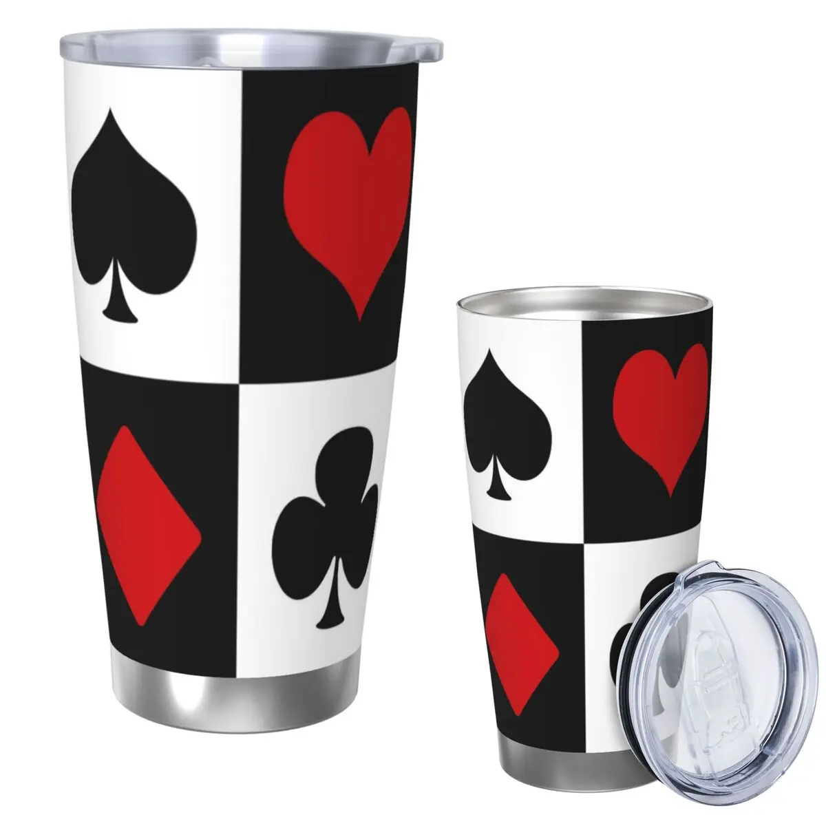 

Playing Card Stainless Steel Tumbler Vacuum Insulated Mugs Thermal Cold Cup Straws With Lid 20oz