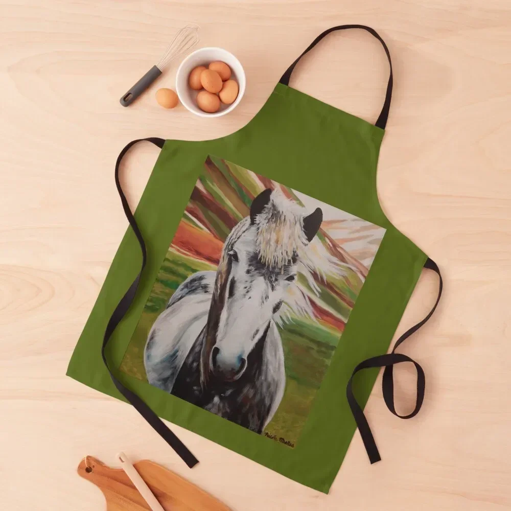 

Horse with Flowing Mane Apron Kitchen Women Kitchen'S Custom Apron