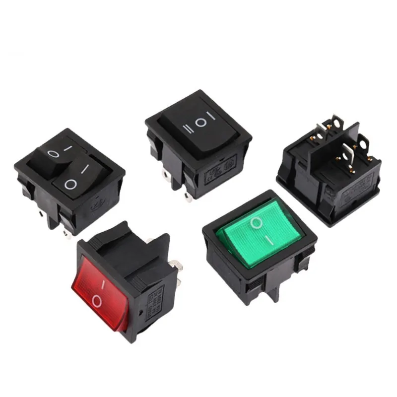 100pcs KCD5 Ship-type Switch 21X24mm 4-pin 2-position Button Switch 6A 250V