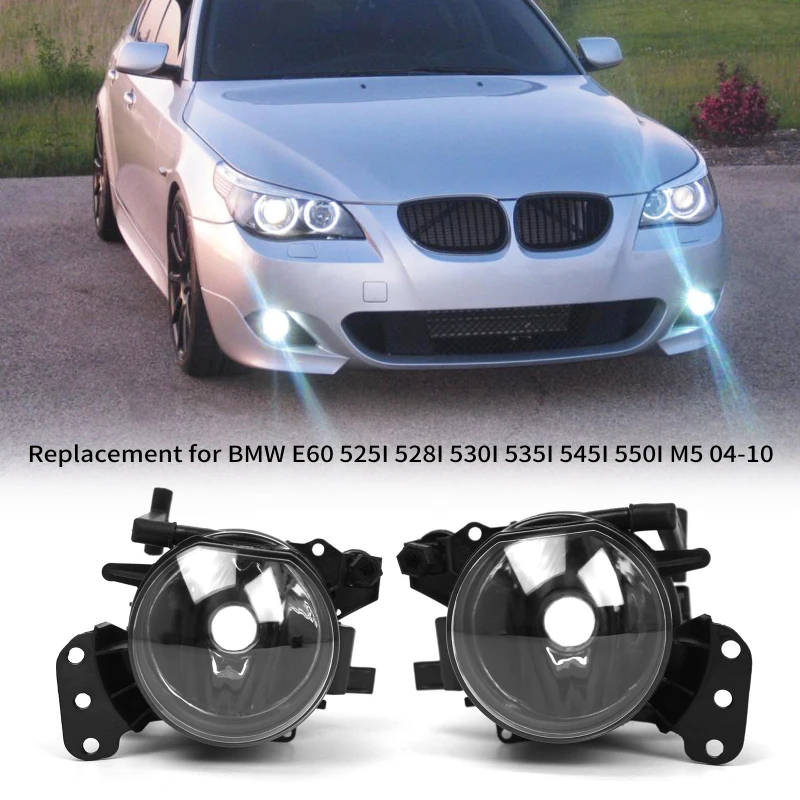 Front Left Fog Light Lamp Housing Replacement for BMW E60 525I 528I 530I 535I 545I 550I M5 2004-2010 Fog Light Without Blub