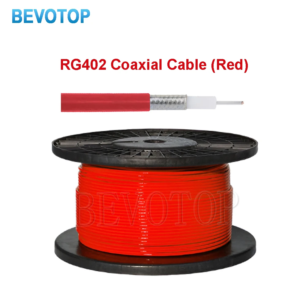 Red RG402 Coaxial Cable Connector Semi-rigid Flexible RG-402 Coax Pigtail with Jacket RF Pigtail Jumper 0.5M 1M 5M 10M or Cu