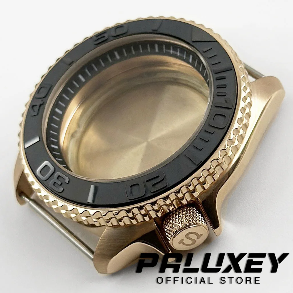 Cassa per orologio in oro rosa da 42 mm Custodia SKX per orologio da uomo Parte 007 Parti di modifica dell'orologio adatte al movimento NH35 NH36