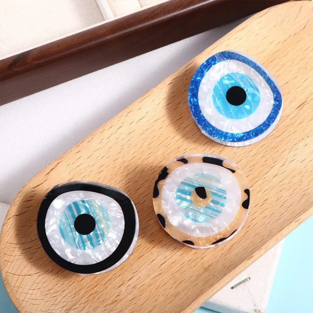 Kroean Style Blue Demon Eye Hair Claw Hairpin PVC Hair Clip Hair Accessories Ponytail Holder Blue Devil's Eye Shark Clip Travel