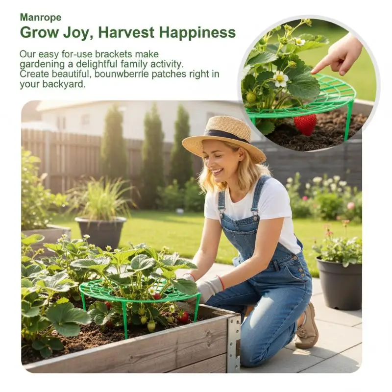 Round Plastic Strawberry Plant Growing Rack with Sturdy Legs Durable Support Stand for Home Gardening Enthusiasts Gifts