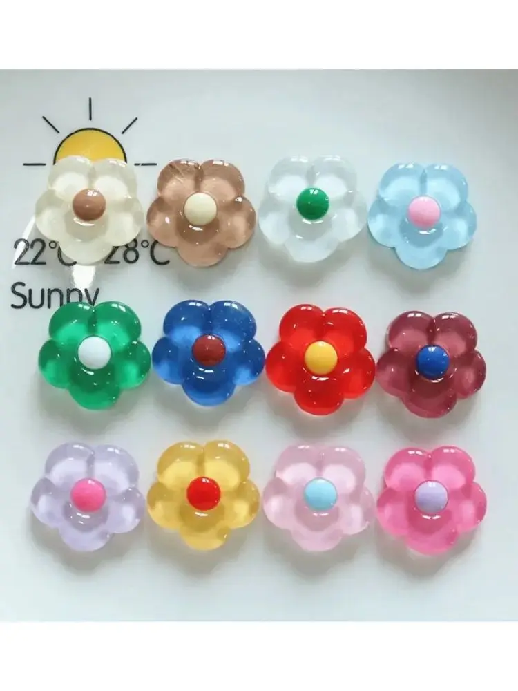 10pcs Mini Kawaii Dasiy Flower Resin Flat Back Cabochons Scrapbook Diy  Party Hairpin Accessories Home Decoration Craft