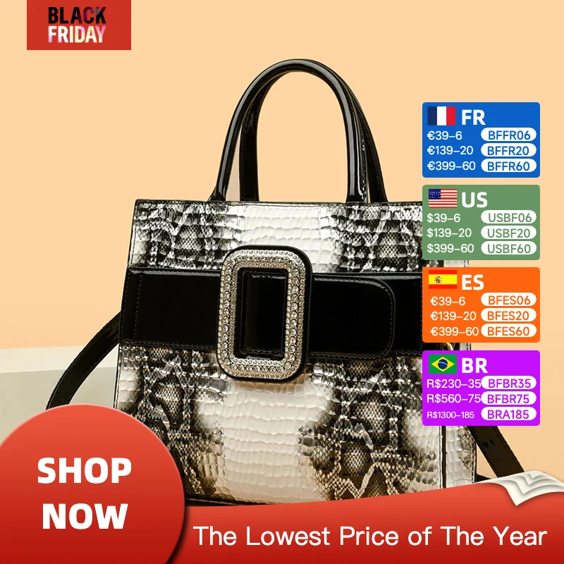 High Quality Leather Crocodile Pattern Snake Skin Fashionable and Trendy Personalized and Versatile One Shoulder Bag for Women