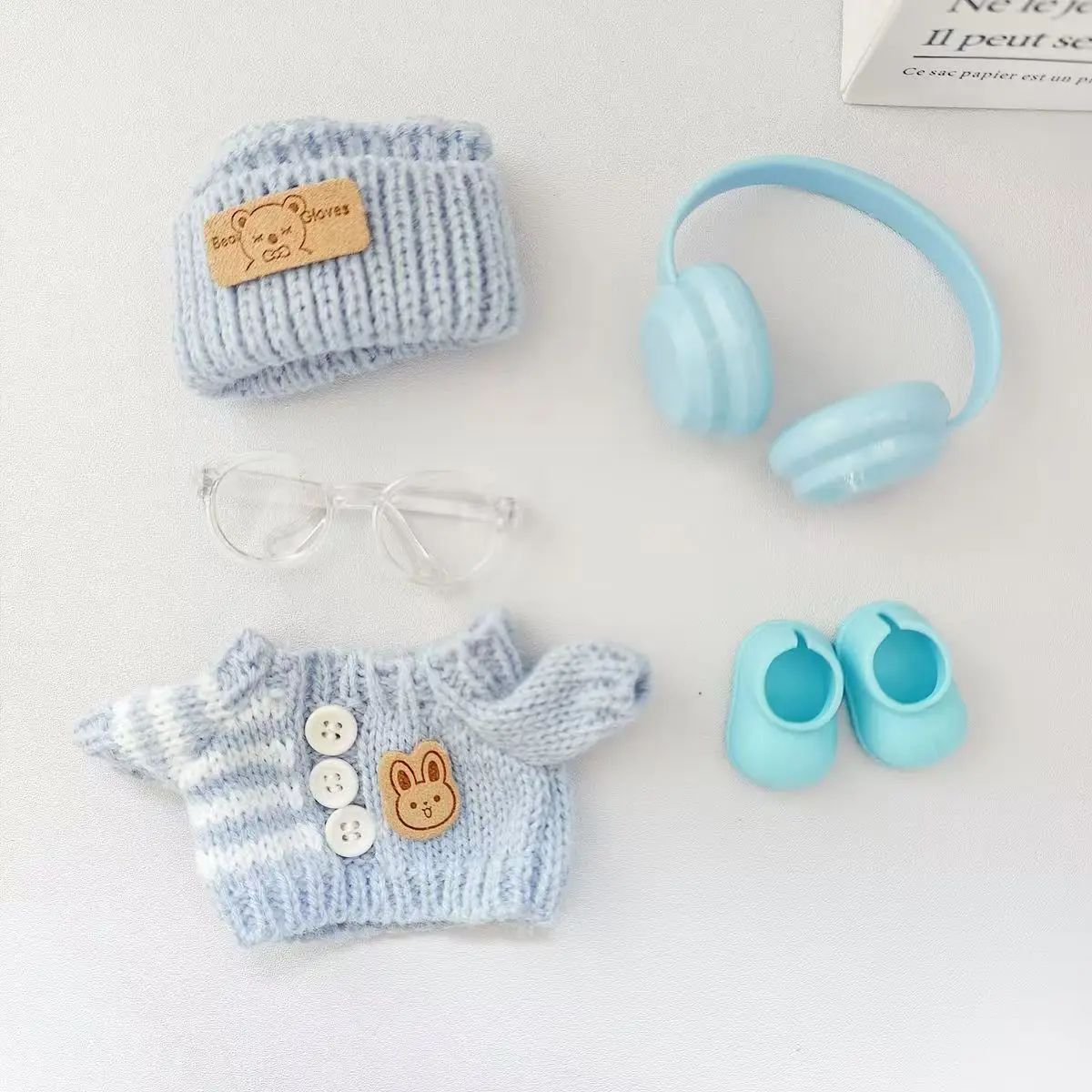 Pour 15-17 cm V1v2 Labubu vêtements tenue assis vêtements mignon pull chapeau tenue accessoires mode poupées accessoires pas de poupées