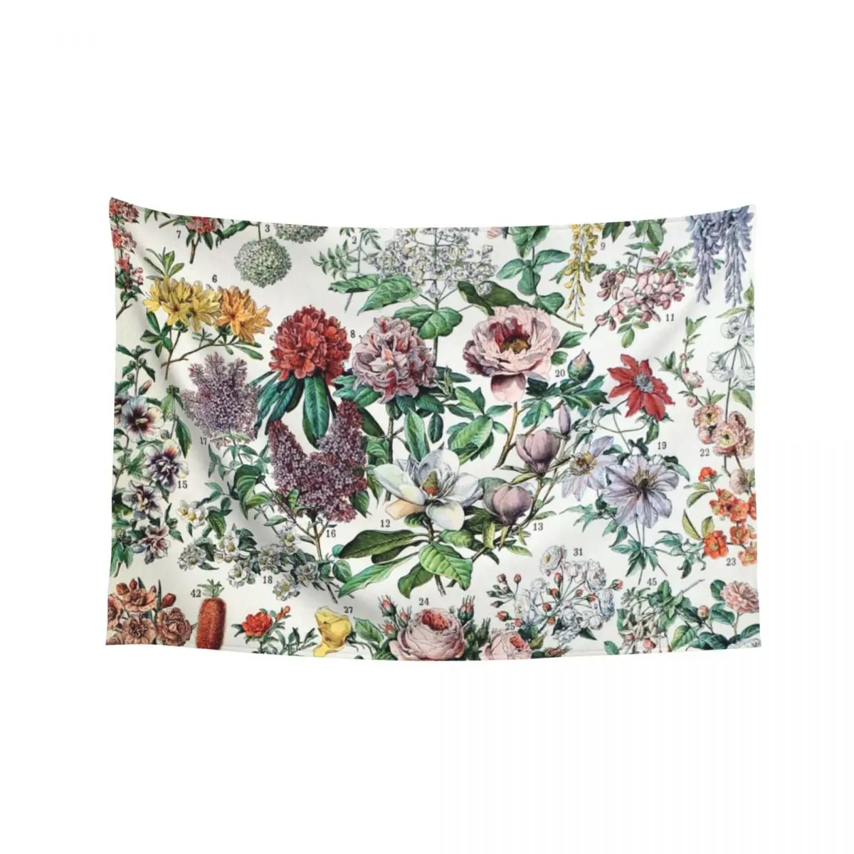

Adolphe Millot - Fleurs C - French vintage poster Tapestry Outdoor Decoration Wall Deco Room Decorating Aesthetic Tapestry
