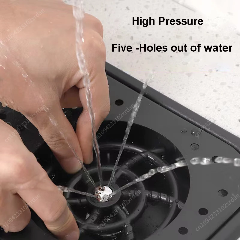 304 스테인리스 스틸 피처 린서 컵 세척기 고압 유리 린서 배수 드립 트레이 호스 포함 바 커피숍용