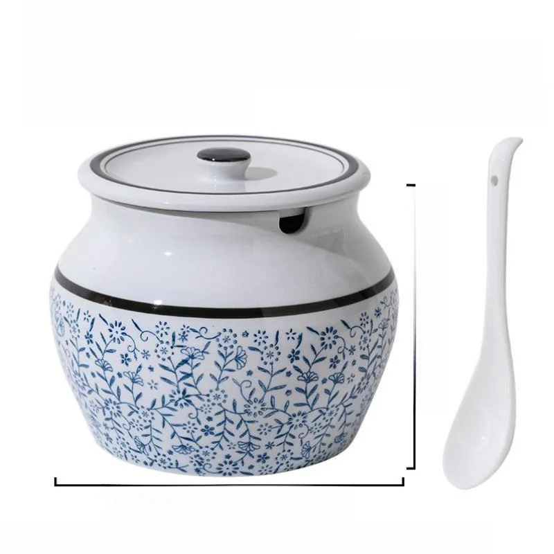 

Большая емкость для свиного жира, 5-литровая утолщенная банка для хранения, красная, коммерческая, с ручкой, китайская емкость для приправ и соусов