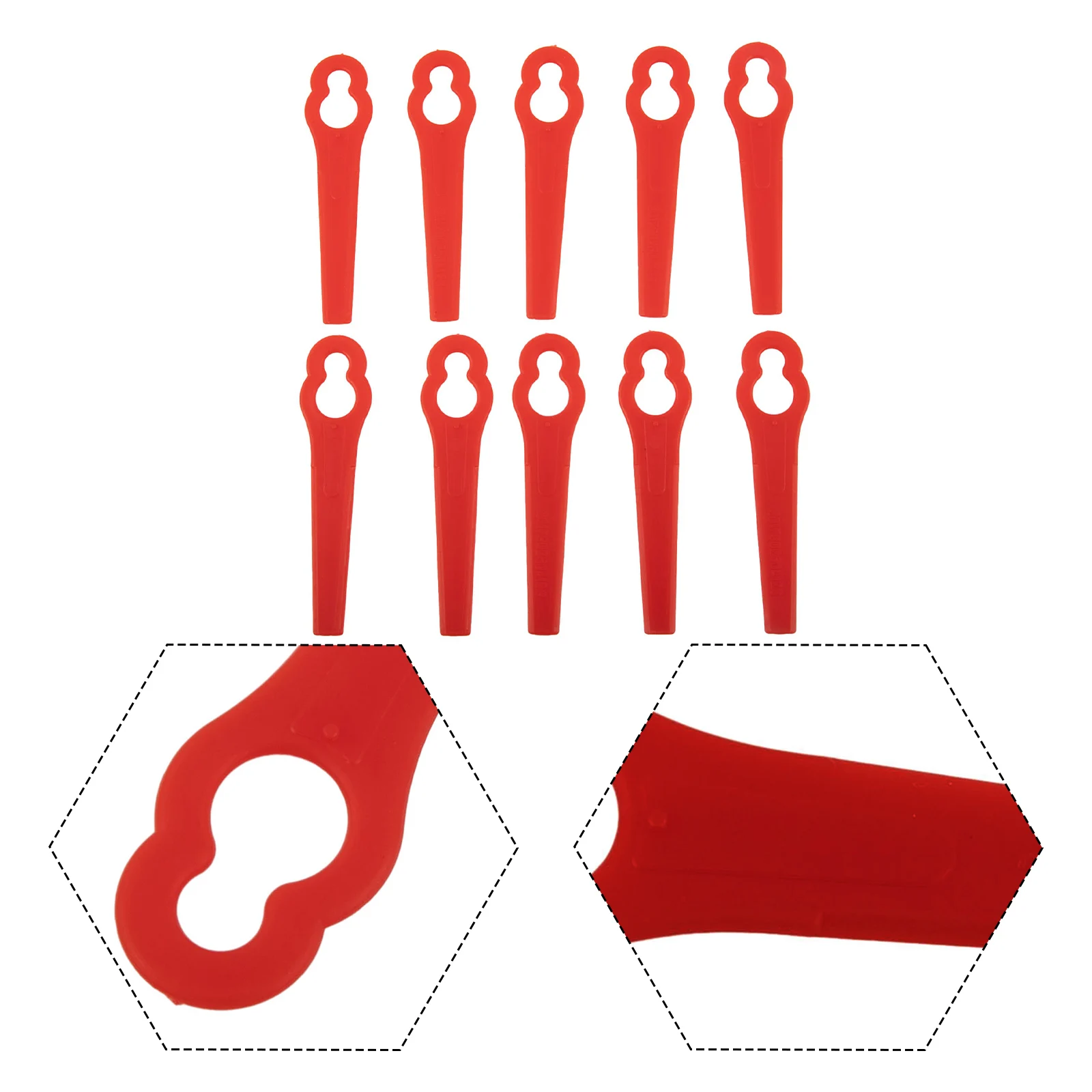 부품 잔디 트리머 블레이드 유연한 고품질 무취 플라스틱 10개 Einhell GC-CT 18/24 Li용 교체품