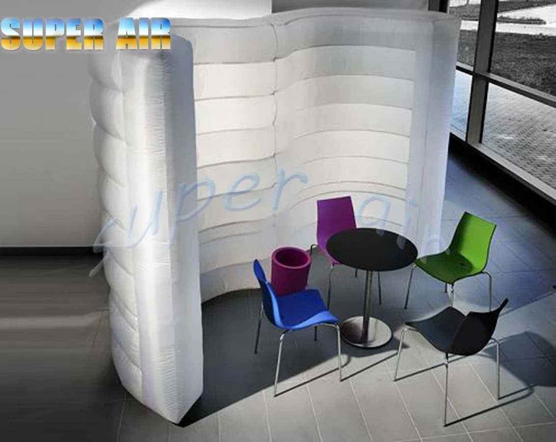 high quality oxford cloth white inflatable curved wall  with led lighting for advertising/stage/events