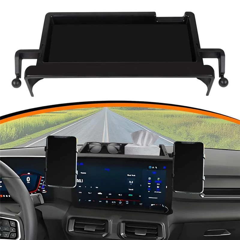 Superior-For Ford Mustang Ecoboost GT 2024 2025 Center Console Dashboard Organizer Behind Dash Screen Storage Box Accessories