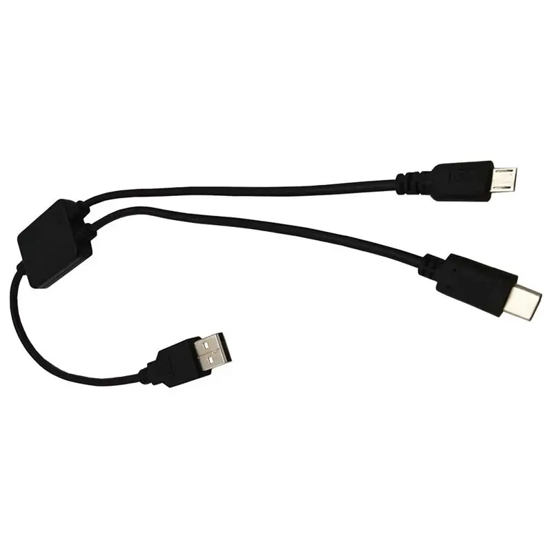 1/2 USB2.0 A Male to Type-C Male/Micro USB Male Simultaneous Interpreting Dual Data Mobile Phone Computer Charging Data Cable