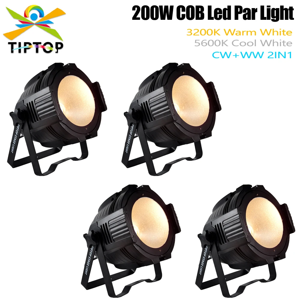 Stage Lights 200W COB LED Spotlights Warm White Cold White Par Light MX/Master-Slave DJ Lights Spotlight Barndoor Optional