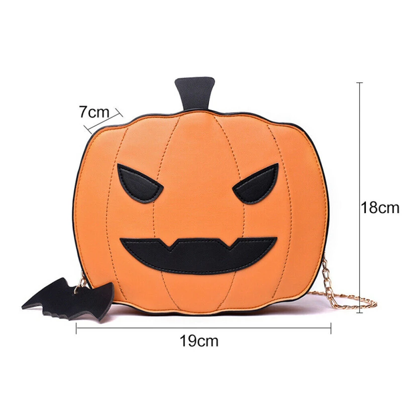 Bandolera de mensajero con forma de calabaza para Halloween, bolso de hombro con forma de demonio, cartera informal de dibujos animados, novedad de 2022