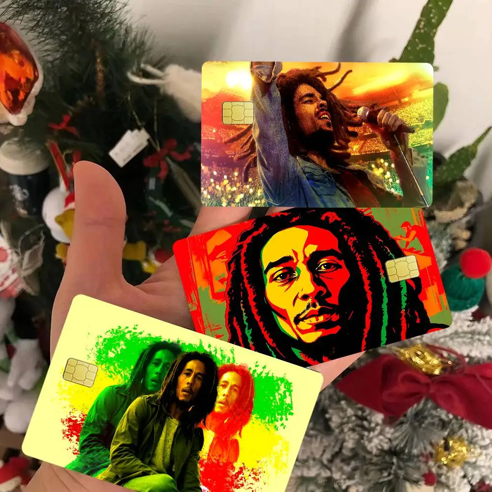 Bob Marley Rasta Lion Cartoon Credit Card Skin Stickers for Bank Card Bus Metro Card Sticker Waterproof Women Gift