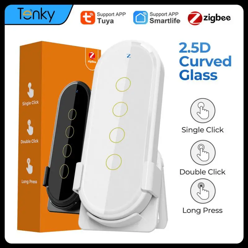 

Smart Home Tuya ZigBee Smart Scene Remote Control 2.5D Tempered Glass Smart Scene Switch Touch Control Smartlife Remote Control