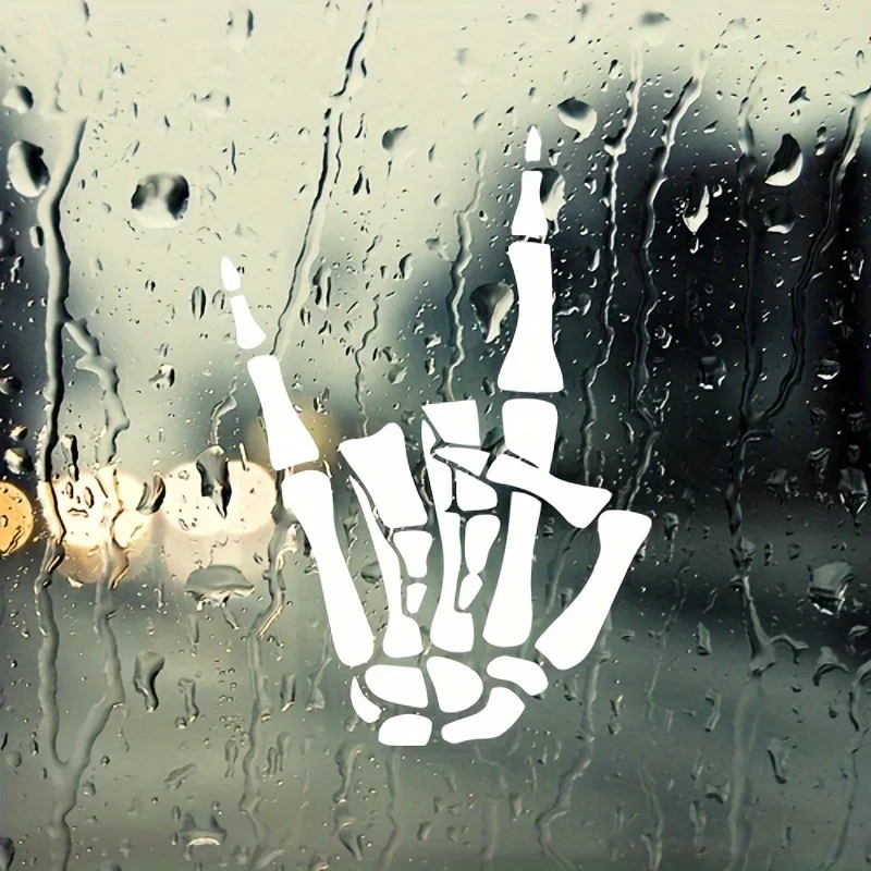 

Виниловая наклейка Rock On Skeleton Hand, металлическая наклейка Devil Horn Metal Rock Hand для автомобиля, стакана, кружки и ноутбука