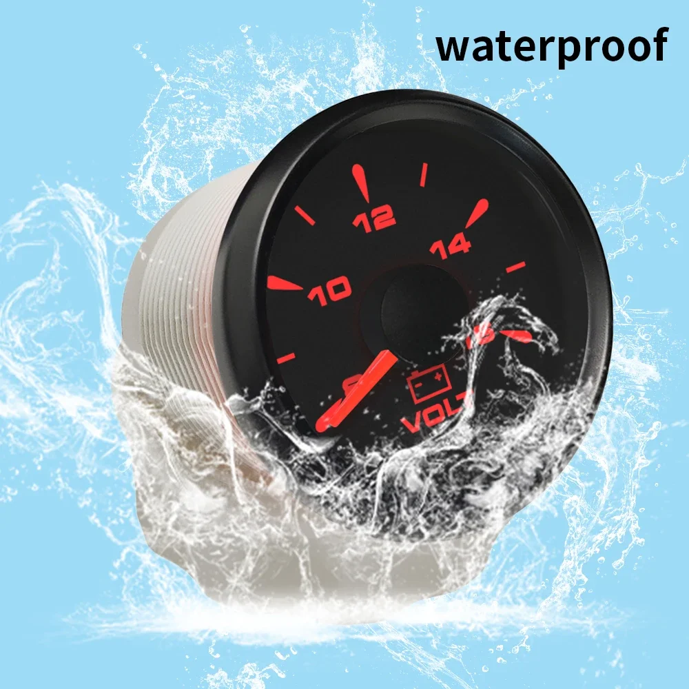 ELING العالمي 52 مللي متر شاحنة 12 فولت/24 فولت الفولتميتر الجهد فولت مقياس 8-16 فولت لسيارة قارب دراجة نارية مركبة مع 8 ألوان الخلفية