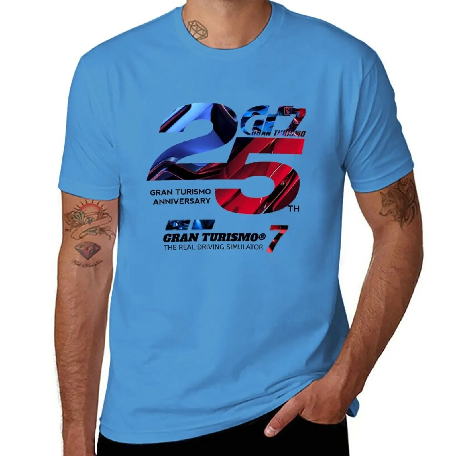 summer clothes cat shirts t shirt men New Gran Turismo 7 / 25 Anniversary T-Shirt  oversized  graphic t shirts  men clothing