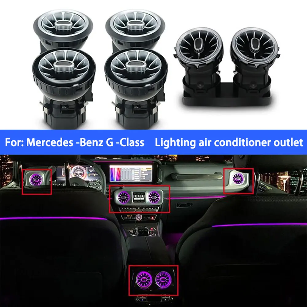 

Светодиодный вентиляционный светильник для Mercedes Benz G-Class W464 W463 W463A G63 G550 G500 8/64 цветов в форме турбины, насадка для выпуска воздуха, ремонт