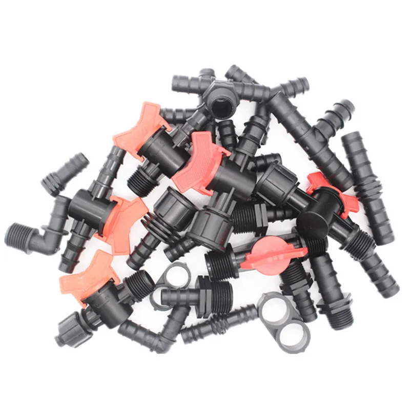 16mm PE Pipe Connectors Garden Water Micro Drip Irrigation Pipe Hose Connector Watering System Joints Tee Elbow Plug