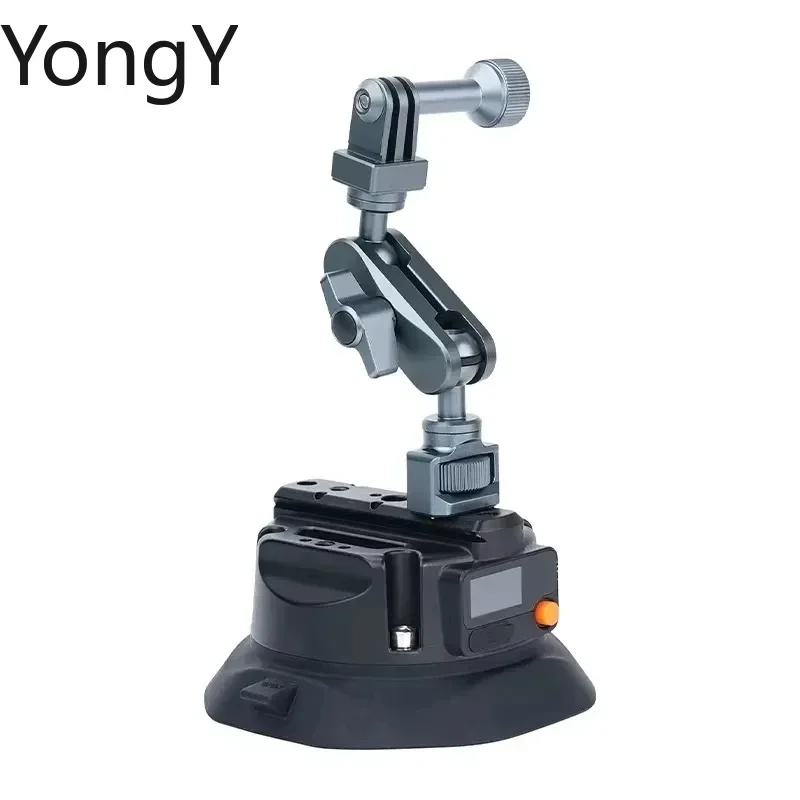 4.5 Inch Electric Auto Pump Suction Cup Camera Mount with Aluminum Ball Head Magic Arm Compatible with DJI Insta360 Go Pro
