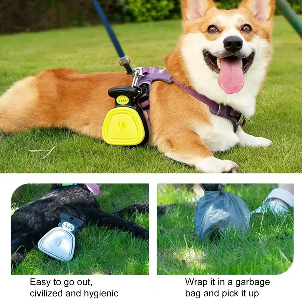 Pet Pooper Scooper Foldable Pooper Scooper With Decomposable Bags For Pet Labor-saving Pet Excreta Cleaner For Out Dog Supplies
