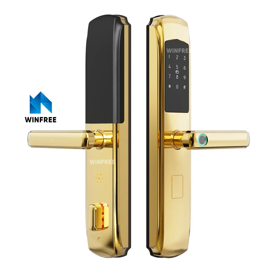 Wholesale High Security Cerradura Inteligente Gold Smart Lock ttlock Electric Biometric Fingerprint Door Locks for Front Door