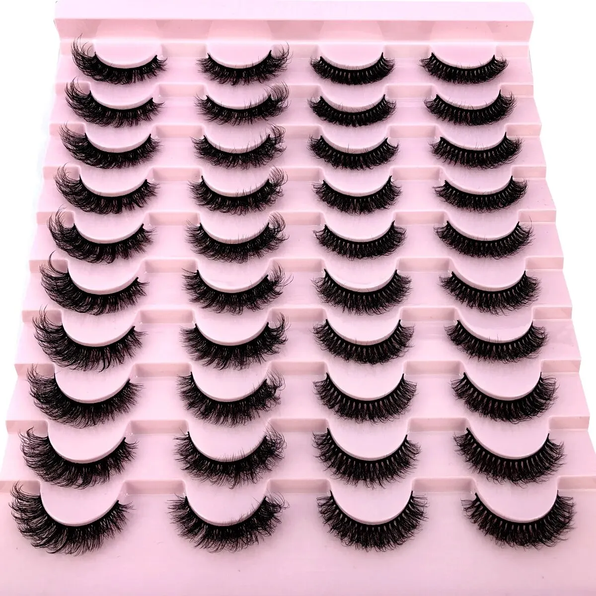 HBZGTLAD nuevo 20 pares de pestañas de visón 3D pestañas postizas de imitación de visón esponjosas pestañas suaves y gruesas pestañas postizas dramáticas maquillaje