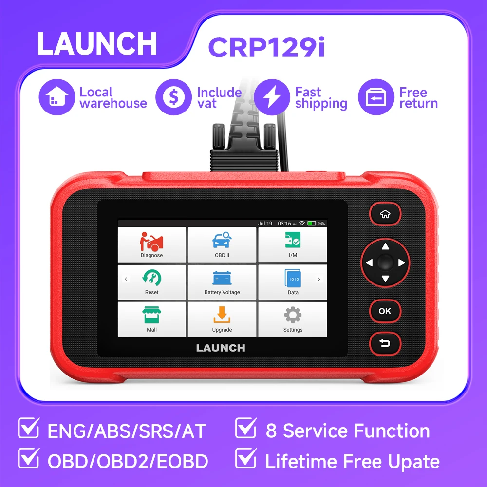 LAUNCH CRP129I OBD2 Scanner DIY Code Reader Car Scan Tool Autoscanner Automotive Diagnostic Tools Diagnosis Lifetime Free Update