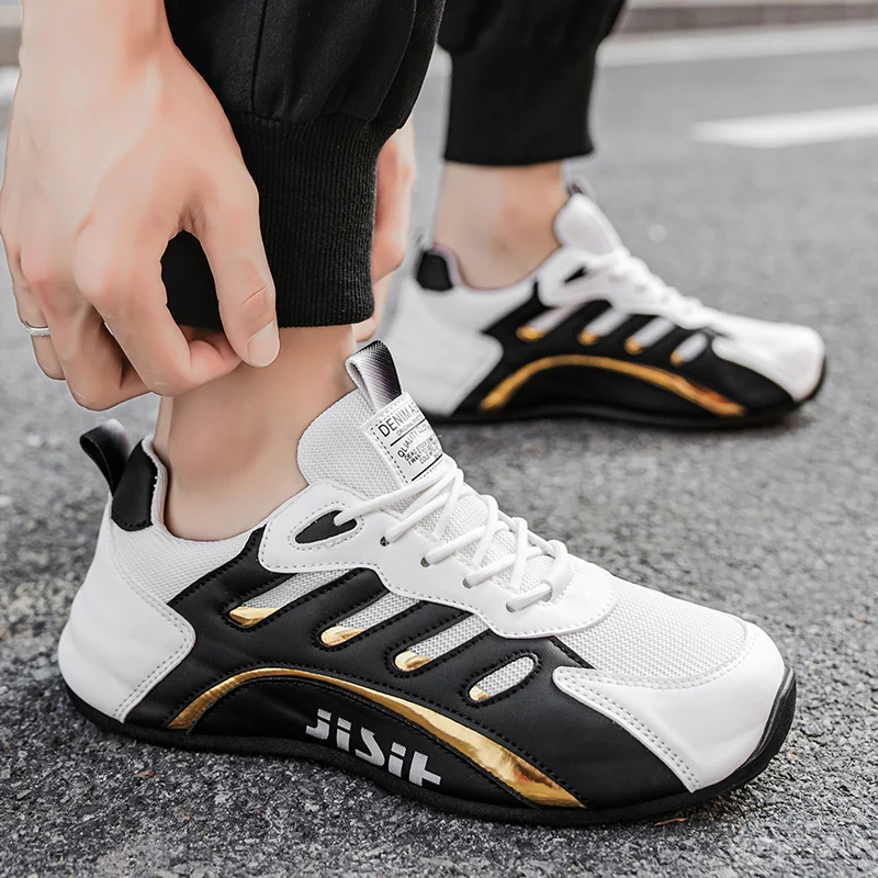Zapatos transpirables para hombre, zapatillas versátiles de moda, zapatos deportivos informales de malla, zapatos para correr de suela gruesa, calzado masculino de lujo a la moda