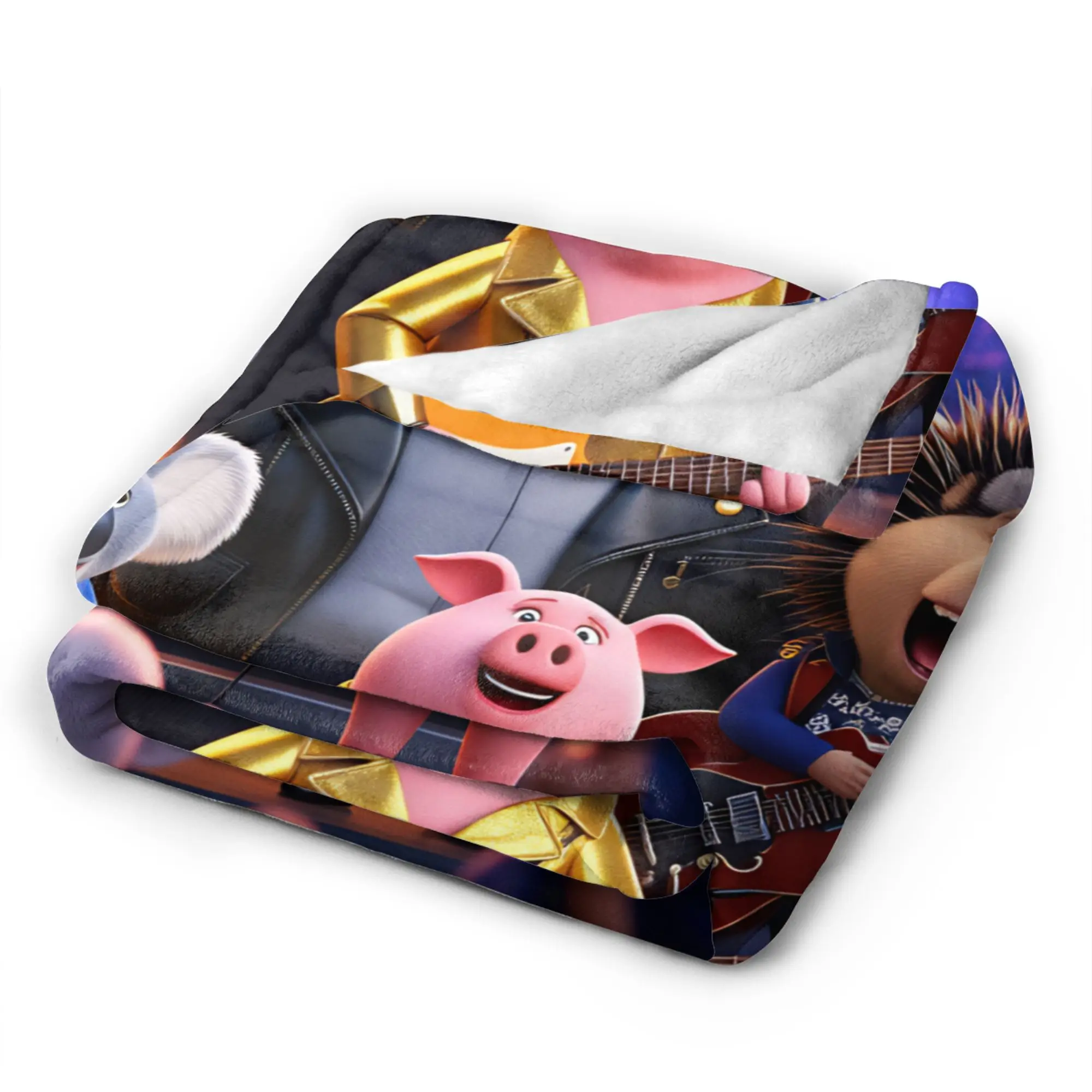 الغناء 2 فيلم جميع الشخصيات المغفل الرماد جوني بطانية ناعمة السفر مكتب أفخم الفراش يلقي رقيق المفرش أريكة غطاء سرير #5