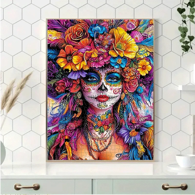 Puzzle Naszyjnik z Kwiatami, Piórami i Makijażem - 500/1000 elementów, układanka dla dorosłych do interaktywnych gier rodzinnych i wzmacniania więzi z koleżankami/przyjaciółmi. Biustonosz