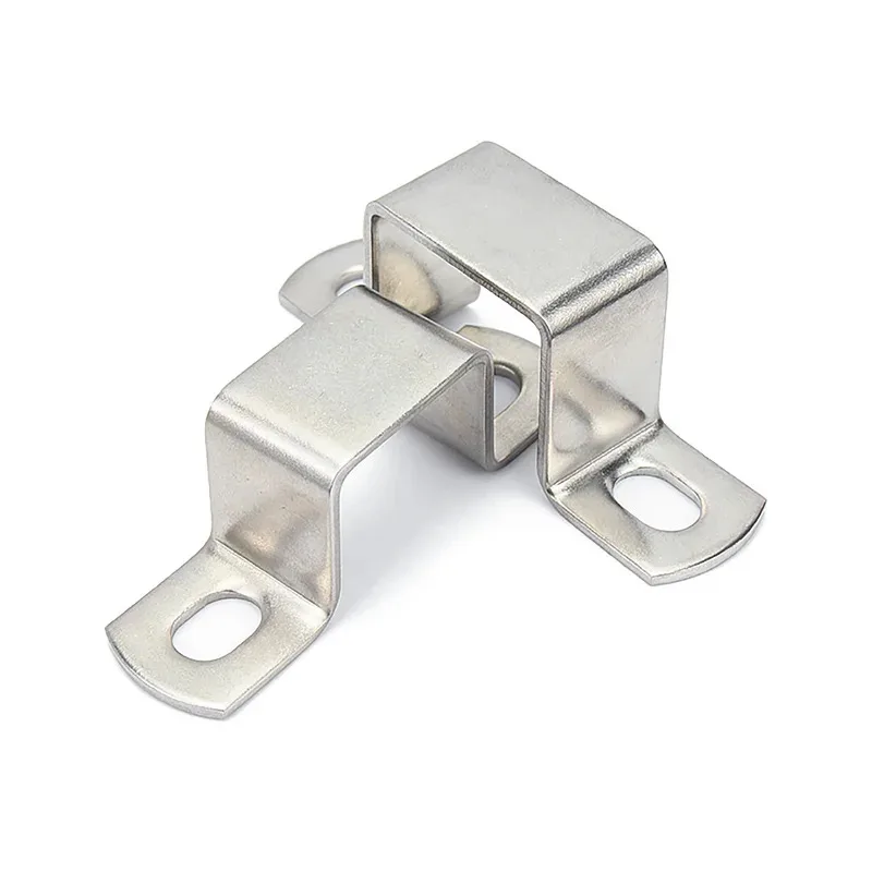 304 Stainless Steel U Shape Pipe Clamp Right Angle Bracket 10x10 15x15 20x10 100x100mm Sizes