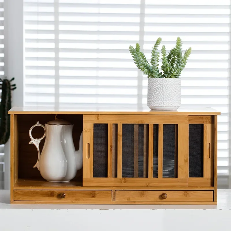 خزائن المطبخ الخشبية الصلبة الاسكندنافية لخزانة أثاث المطبخ خزانة جانبية منزلية راقية قابلة للتنفس لسطح المكتب