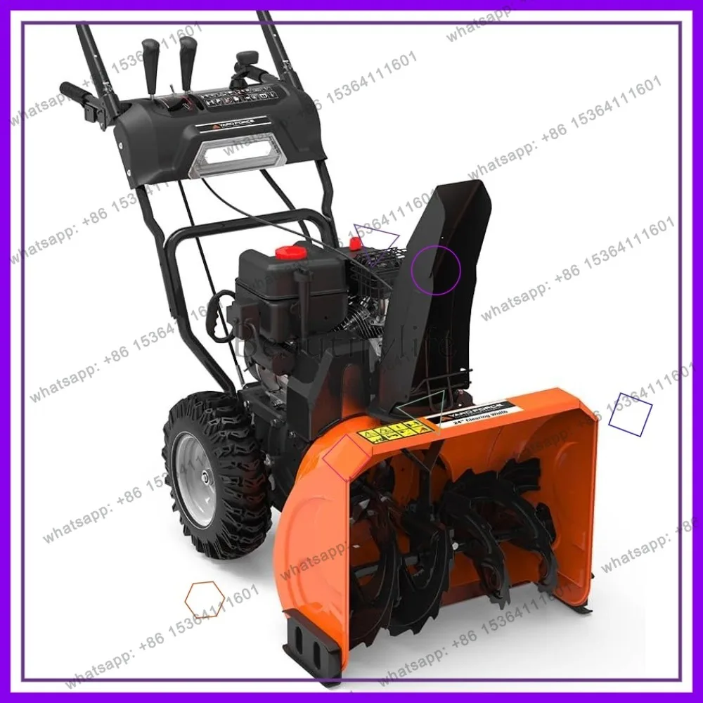 

24" Dual-Stage Snow Blower with 208cc Engine, Electric Start, Clears 21" Deep Snow, LED Light - High Performance Winter Tool