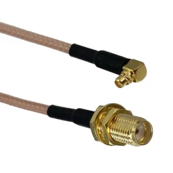 SMA to MMCX Cable SMA Female to MMCX Male Right Angle RG316 Coax Cable MMCX to SMA WiFi Antenna Extension for Antenna 7CM~10FT