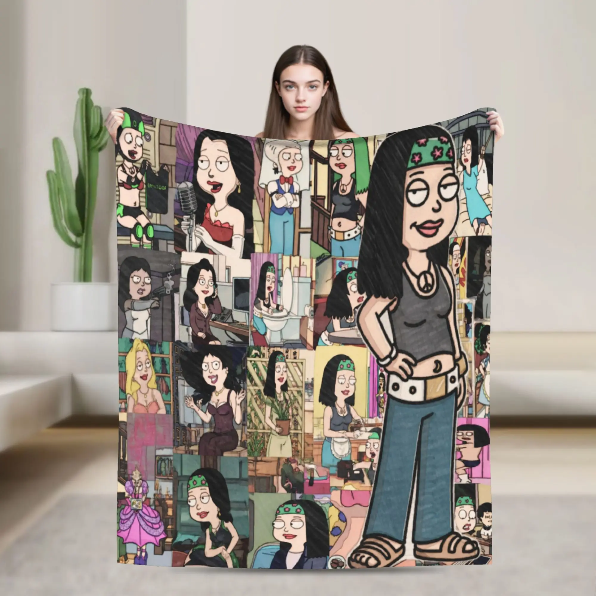 Americans Dads cartoon Stuff Blanket Soft Coral Fleece Plush  Throw Blankets Cozy Bedspreads