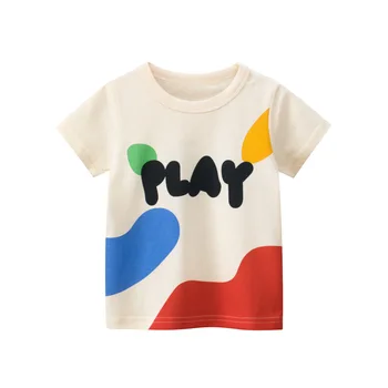 Girls' Printed Short-Sleeve T-Shirt | Cotton Top for Ages 2-8 4 2025 Summer 2-8 Years Kids Girl Shorts Sleeve T-shirts Printed Little Girl Top Baby Girl T Shirts Children Toddler Girl Clothes 4