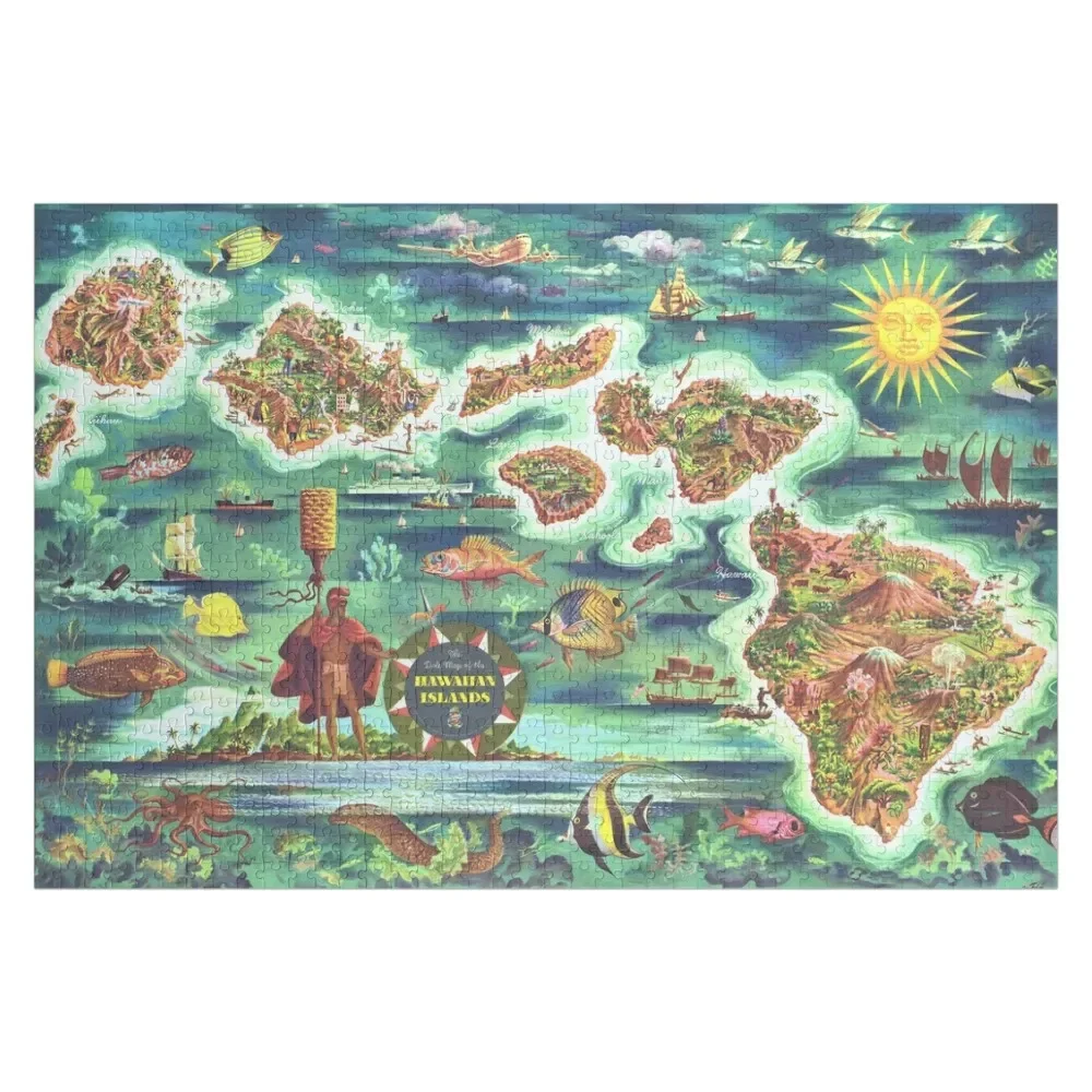 

1950 Map of Hawaii - Dole Map Jigsaw Puzzle Personalized Custom Child Personalized For Kids Puzzle