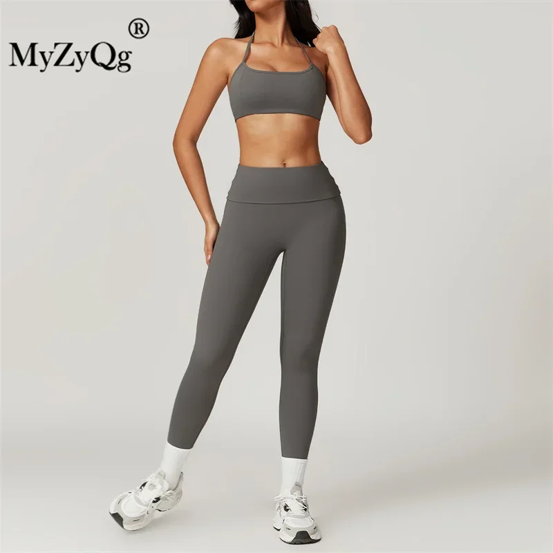 MyZyQg Women Yoga Bra Legging Sets Sports Fitness Running Tank Top Pant Suit Fitness Running Clothes 2 Piece Sets Outfits