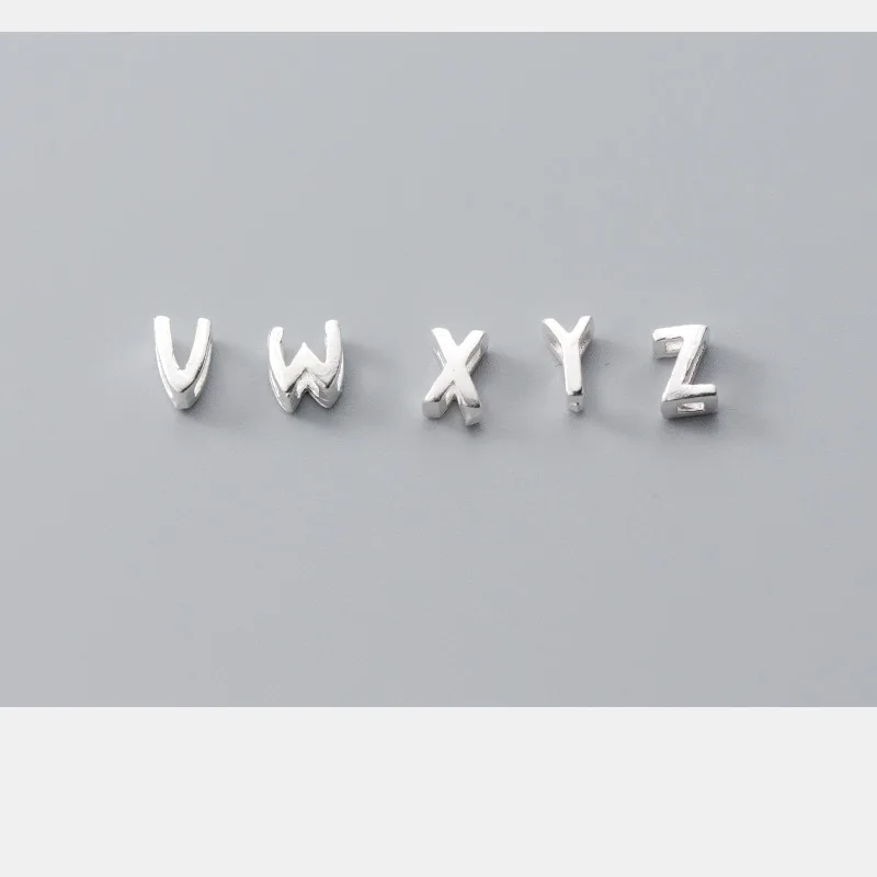 925 Sterling Silver Alphabet Letter Beads A-Z Initial Spacer Charms for Custom Name DIY Bracelet Necklace Jewelry Making