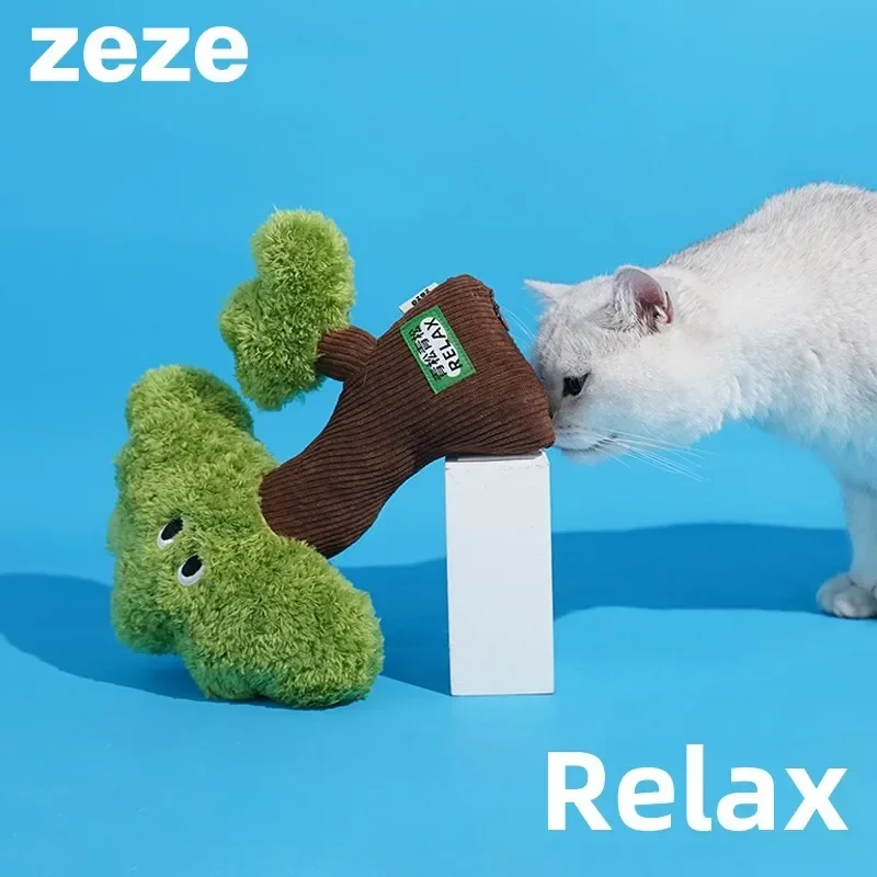 

Zeze @ Catnip Toys for Cat Games, Self-Hi Kitten Grinding Teeth, Tree-Shaped Pillow, Teasing Toy, Premium Pet Supplies